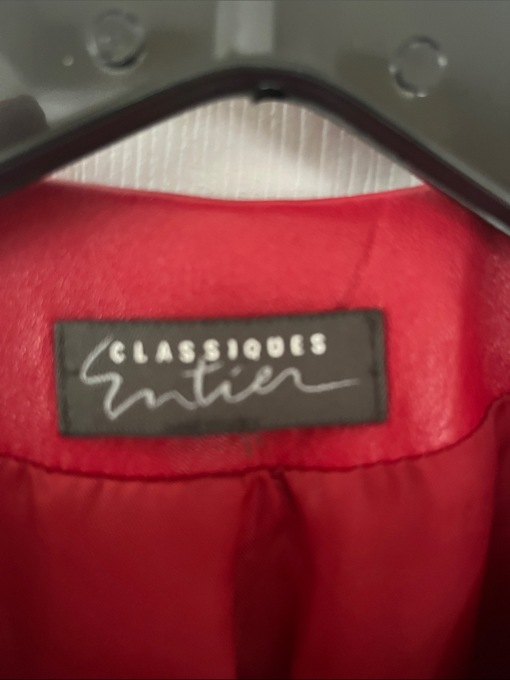 Classiques EntierRed Collarless Leather Zip Jacket - Picture 2 of 5
